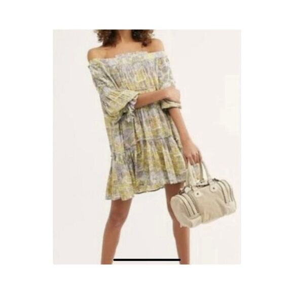 NWT Free People See You Later Swing Mini Dress Off Shoulder XS (Fits up to M) - Picture 1 of 4